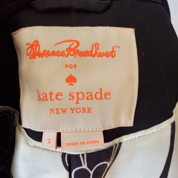 KATE SPADE× FLORENCE BROADHURST 2012 black scallop trench. Size 2 - Picture 11 of 14